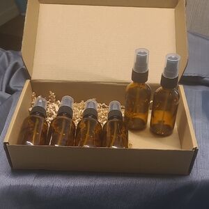 Amber Glass Spray Bottles Set